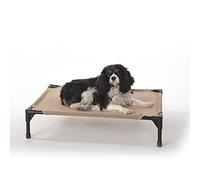 K&H Pet Products Original Pet Cot - Cama elevada para Mascotas para Todas Las Estaciones, Malla bronceada, tamaño Mediano, 25 x 32 x 7 Pulgadas