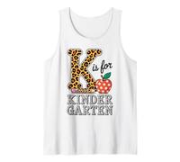 K Is For Kindergarten Leopard Pencil Primer Día de Escuela Camiseta sin Mangas