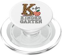K Is For Kindergarten Leopard Pencil Primer Día de Escuela PopSockets PopGrip para MagSafe
