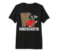 K is for Kindergarten Teacher Leopard Back to School Camiseta Premium