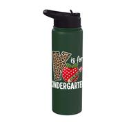 K is for Kindergarten Teacher Leopard Back to School Stainless Steel Insulated Water Bottle