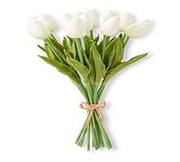 K&K Interiors 11399B-WH - Ramo de Tulipanes (12 Tallos por Paquete)