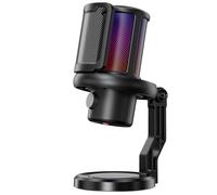 K KASONIC Micrófono para Gaming con Iluminación RGB, Micrófono USB de Condensador con Filtro Anti-Pop para PC, Silencio Rápido y Cancelación de Ruido, Kit de Micrófono de Escritorio para PS4/5