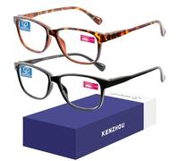 K KENZHOU Blue Light Blocking Gafas de computadora 2 Pack Anti Fatiga visual Unisexo (Hombres/Mujeres) Gafas con resorte Bisagras Protección UV (tortuga y negro)