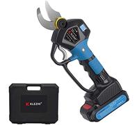 K KLEZHI Tijeras de podar eléctricas inalámbricas con indicador LED y protección para las manos, tijeras de podar con batería de 21V, 2Ah, diámetro de corte de 35mm, 6-8 horas de trabajo, negro