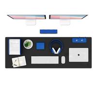 K KNODEL Alfombrilla de Escritorio, Tapete Escritoriode de Oficina, Alfombrilla de Escritorio Hecho de Cuero PVC, (43 x 90cm, Negro)