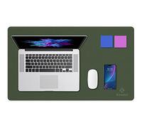 K KNODEL Almohadilla de escritorio, almohadilla de escritorio, cabeza de succión de escritorio de cuero de PVC para computadoras portátiles (35cm x 60cm, Verde oscuro)