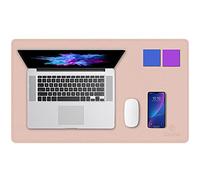 K KNODEL Almohadilla de escritorio, almohadilla de escritorio, cabeza de succión de escritorio de cuero de PVC para computadoras portátiles, tablero de escritura impermeable (35cm x 60cm, Rosa)