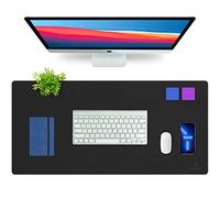 K KNODEL Almohadilla de escritorio, almohadilla de escritorio, cabeza de succión de escritorio de cuero de PVC para computadoras portátiles, tablero de escritura impermeable (43cm x 90cm, Negro)