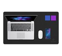 K KNODEL Almohadilla de escritorio, almohadilla de escritorio, cabeza de succión de escritorio de cuero de PVC para computadoras portátiles, tablero de escritura impermeable (35cm x 60cm, Negro)