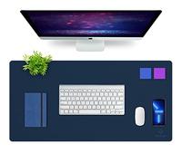 K KNODEL Almohadilla de escritorio, almohadilla de escritorio, cabeza de succión de escritorio de cuero de PVC para computadoras portátiles, tablero de escritura impermeable (40cm x 80cm, Azul oscuro)