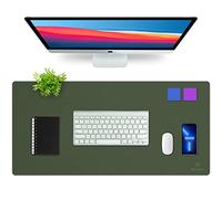 K KNODEL Almohadilla de escritorio, almohadilla de escritorio, cabeza de succión de escritorio de cuero de PVC para computadoras portátiles (43cm x 90cm, Verde oscuro)