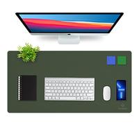 K KNODEL Almohadilla de escritorio, almohadilla de escritorio, cabeza de succión de escritorio de cuero de PVC para computadoras portátiles (40cm x 80cm, Verde oscuro)