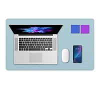K KNODEL Almohadilla de escritorio, almohadilla de escritorio, cabeza de succión de escritorio de cuero de PVC para computadoras portátiles, tablero de escritura impermeable (35cm x 60cm, Azul claro)