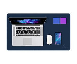 K KNODEL Almohadilla de escritorio, almohadilla de escritorio, cabeza de succión de escritorio de cuero de PVC para computadoras portátiles, tablero de escritura impermeable (35cm x 60cm, Azul oscuro)