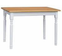 k koma Alder - Mesa de comedor (madera de pino maciza, 60 x 80 cm), color blanco y miel