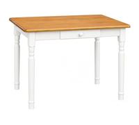 k koma Alder - Mesa de Comedor (Madera de Pino Maciza, 70 x 100 cm), Color Blanco y Miel