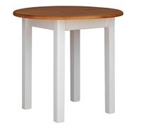 k koma Alder - Mesa de comedor redonda de madera (90 cm), color blanco