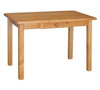 k koma Mesa de comedor con cajón Mesa maciza de madera de pino con aspecto de aliso - Elegancia en color aliso, 100 x 70 cm