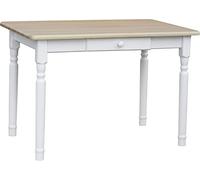 k koma Mesa de comedor, mesa de cocina, madera de pino maciza, color blanco miel con cajón, pino, 60 x 110 cm