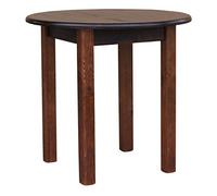 k koma Mesa de comedor redonda de pino maciza, 90 cm (nogal)