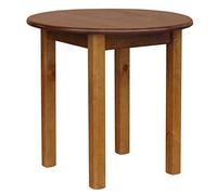 k koma Mesa redonda de pino macizo, mesa de comedor o cocina, para restaurante, NUEVA, 90 cm (roble)