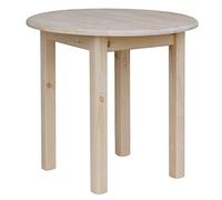 k koma - Mesa redonda de pino macizo para comedor, mesa de cocina, para restaurante, NUEVA, 90 cm (SIN TRATAR)