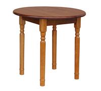 k koma Mesa redonda de pino mesa de comedor mesa de cocina de madera maciza miel estilo rústico (roble)
