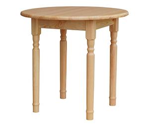 K koma Mesa redonda maciza de pino barnizada - capa protectora duradera, diámetro 90 cm