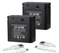 K KYUER 2-Pack LIT-10 Pro Batería para SPYPOINT Cell-Link Link-Micro Link-Micro-LTE CELL-LINK-10 Cámara Todoterreno Honeycomb, 3.85V 10500mAh Long-Lasting Wildlife Battery with Type-C Cable