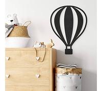 K&L Wall Art Globo aerostático para habitación infantil, de madera, para bebé, niña, niño, decoración moderna (tablero de fibra de densidad media), 40 x 53 cm