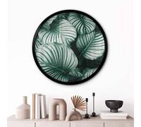 K&L Wall Art Marco de fotos negro redondo marco de madera negro con cristal acrílico 33 cm de gran marco decorativo para pósters de 30 cm de diámetro