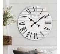 K&L Wall Art Reloj de pared de madera, 45 cm, estilo vintage, silencioso, sin tictac, estilo Shabby Chic, decoración para casa de campo, XL