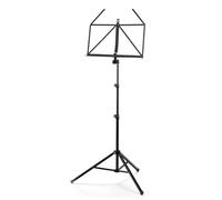 K&M 10065 Atril negro para partituras - Atril plegable para estuches de trompeta - altura variable de 58,5 a 122 cm