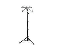 K&M 10810 Atril negro XXL - base de metal, estable, altura ajustable de 72 a 152 cm, soporte grande para partituras musicales
