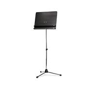 K&M 118/3 Atril con estante de madera negro - extensión de 68 a 121 cm - dos soportes de almacenamiento
