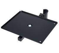 K&M 12152 Reposa ratón de acero negro - Soporte adaptable con alfombrilla para ratón - plegable - ideal para presentaciones