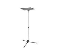 K&M 12155 Soporte para laptop negro, en acero - estante plegable y trípode - Para escenarios, oficinas, presentaciones