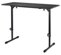 K&M 12160 Mesa DJ negra - mesa para eventos plegable - tamaño del estante 110 x 45,5 cm - Atril ajustable a diferentes alturas