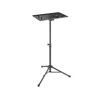 K&M 12185 Soporte para laptop negro, acero - Soporte para laptop con alfombrilla para ratón - plegable, con trípode - para escenarios, estudios y conferencias