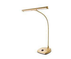 K&M 12297 Lámpara de piano LED, negra - Pantalla de 29,6 cm con cuello de cisne - 12 LED de brillo de 2500 Lux, cable de 3 m