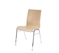 K&M 13400 Silla apilable Natural - Haya, Acero - Asientos Ligeros para Orquesta - Robusta, para múltiples usos, con pies cromados