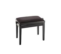 K&M 13900 banco para piano, negro - Madera de haya europea, elegante tapizado de terciopelo - Banco para piano acolchado, regulable en altura