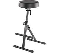 K&M 14060 Sit-Stand negro - acero, polipiel - plegable - asiento redondo y reposapiés