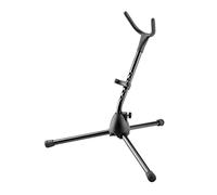 K&M 14300 Base para saxofón, negro - altura 48,5 cm - base reforzada con fibra de vidrio - carcasa flexible, patas plegables