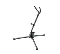 K&M 14315 soporte para saxofón soprano negro - altura 48,5 cm - base reforzada con fibra de vidrio, carcasa flexible, patas plegables