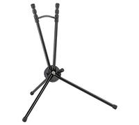 K&M 14350 Saxxy soporte para saxofón negro, aluminio - tamaño compacto XXS - altura 42 cm - transporte posible en el deflector