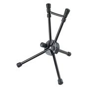 K&M 14355 Saxxy soporte para saxofón negro, aluminio - tamaño compacto XXS - altura 18,8 cm - transporte posible en el deflector