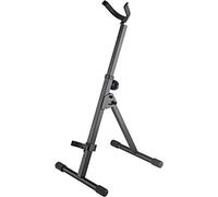 K&M 14415 Soporte para saxofón barítono, negro, de acero - muy estable y robusto - altura variable hasta 92 cm