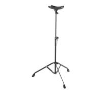K&M 14951Soporte para tuba, negro - plegable - soporta hasta 10 kg - estante acolchado de goma - de 65 a 114 cm